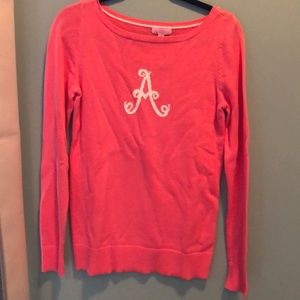 Pink monogram Lilly sweater
